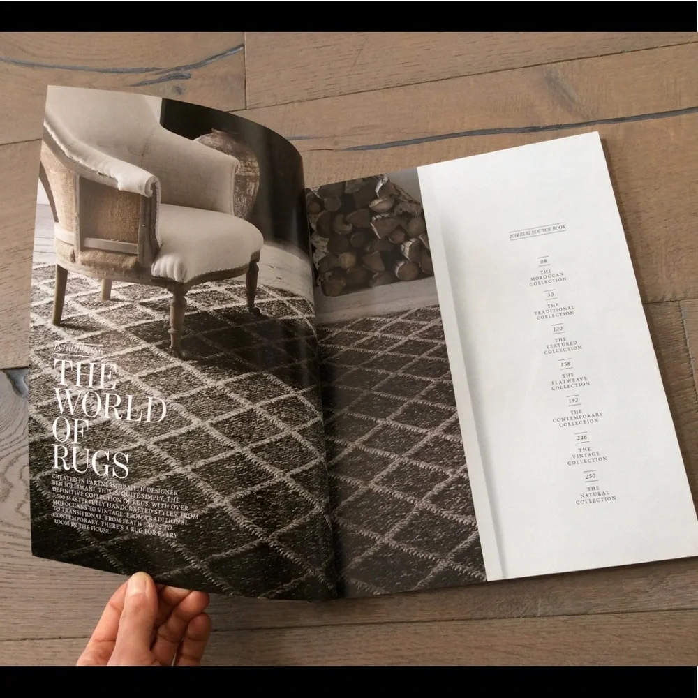 RH restoration hardware catalog table look book